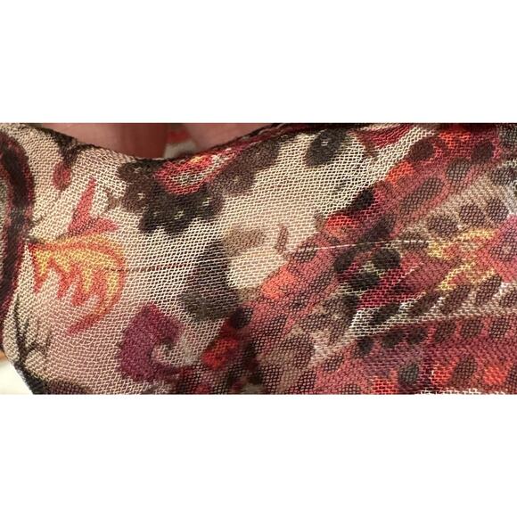 Chico’s Paisley Floral Print Sheer Scarf 100% Rayon Boho Festival Rectangle READ - Picture 10 of 13